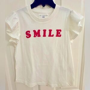 Sol Angeles Kids White T-Shirt with Red 'Smile' Print
